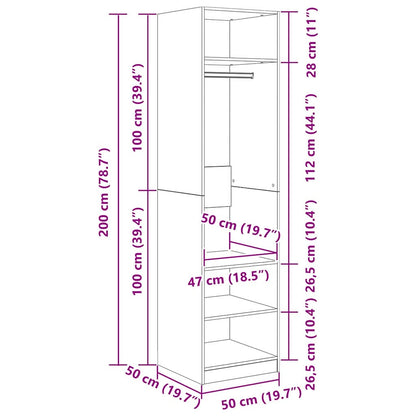Wardrobe with Shelf with Storage Old wood Engineered wood