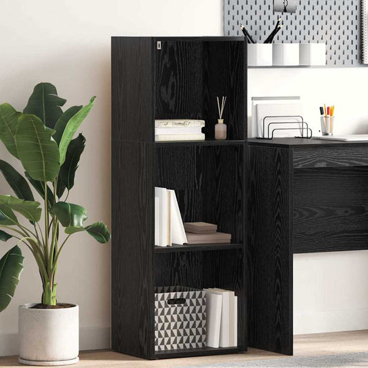 Bookcase Black oak 40 x 30 x 114 cm Engineered Wood