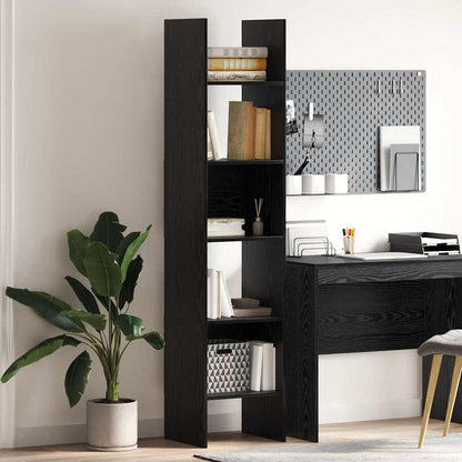 Book Cabinet Black Oak 40 x 35 x 180 cm Engineered Wood