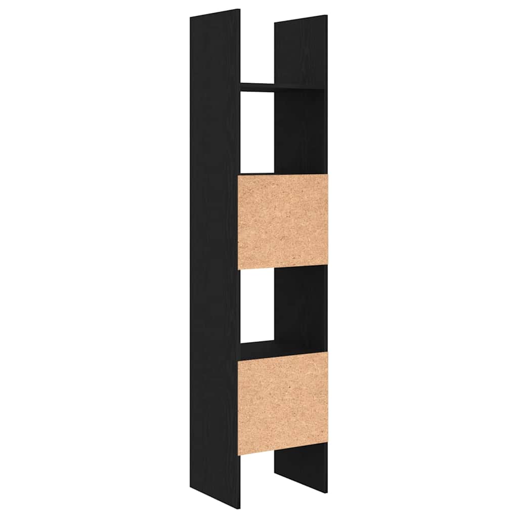 Book Cabinet Black Oak 40 x 35 x 180 cm Engineered Wood