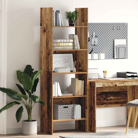 Book Cabinet 5-Tier 60 x 35 x 180 cm Engineered Wood Old Wood