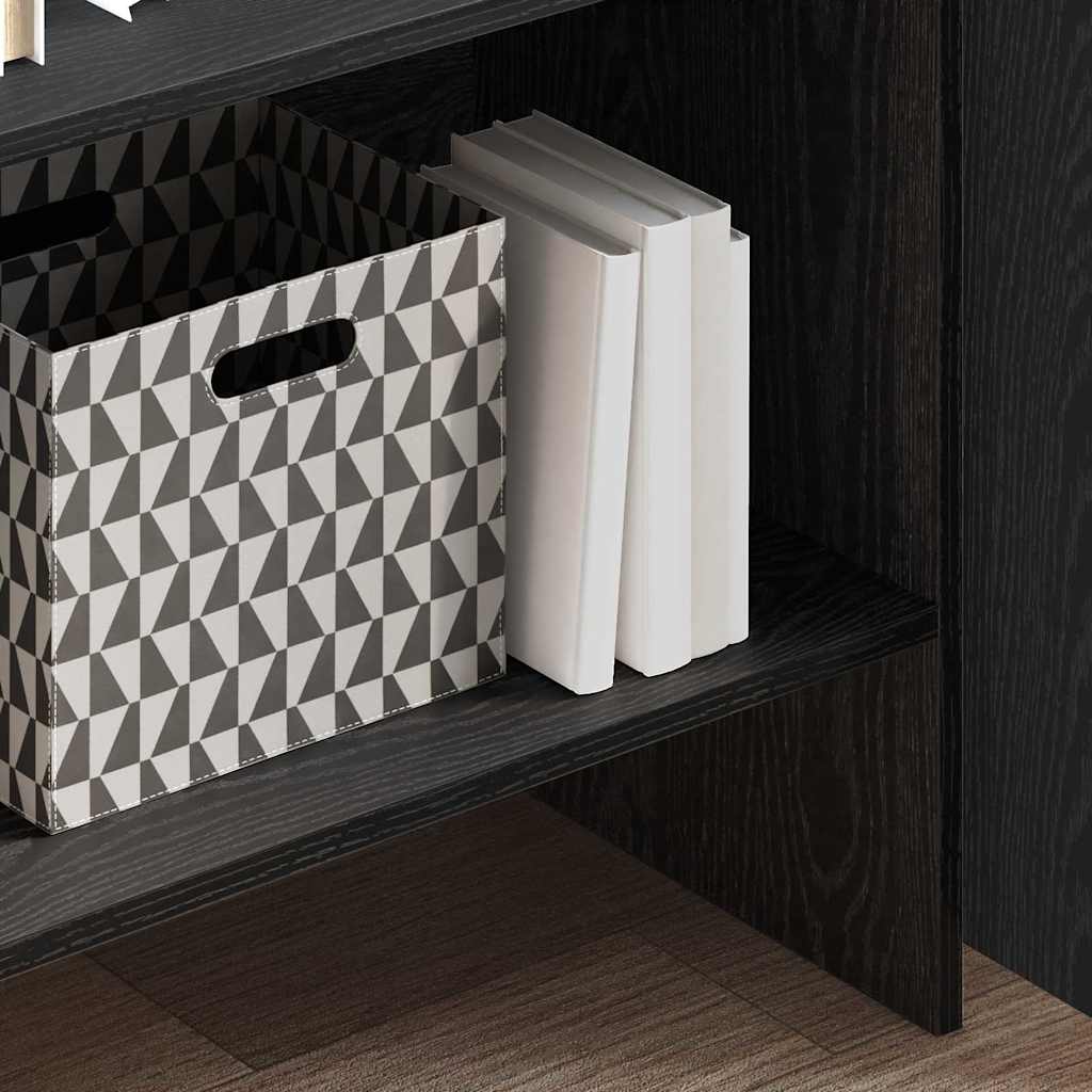 Book Cabinet Black Oak 60 x 35 x 180 cm Engineered Wood