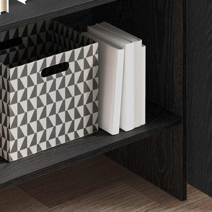 Book Cabinet Black Oak 60 x 35 x 180 cm Engineered Wood