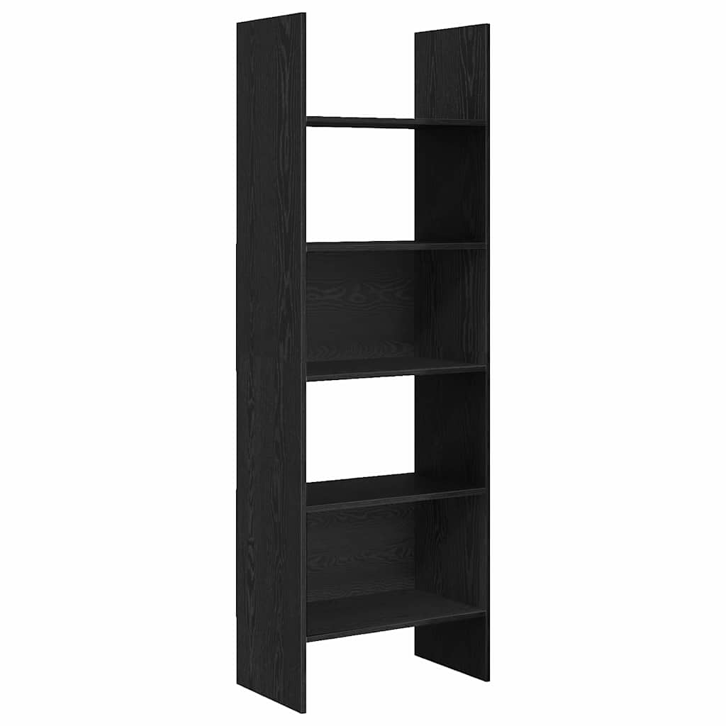 Book Cabinet Black Oak 60 x 35 x 180 cm Engineered Wood