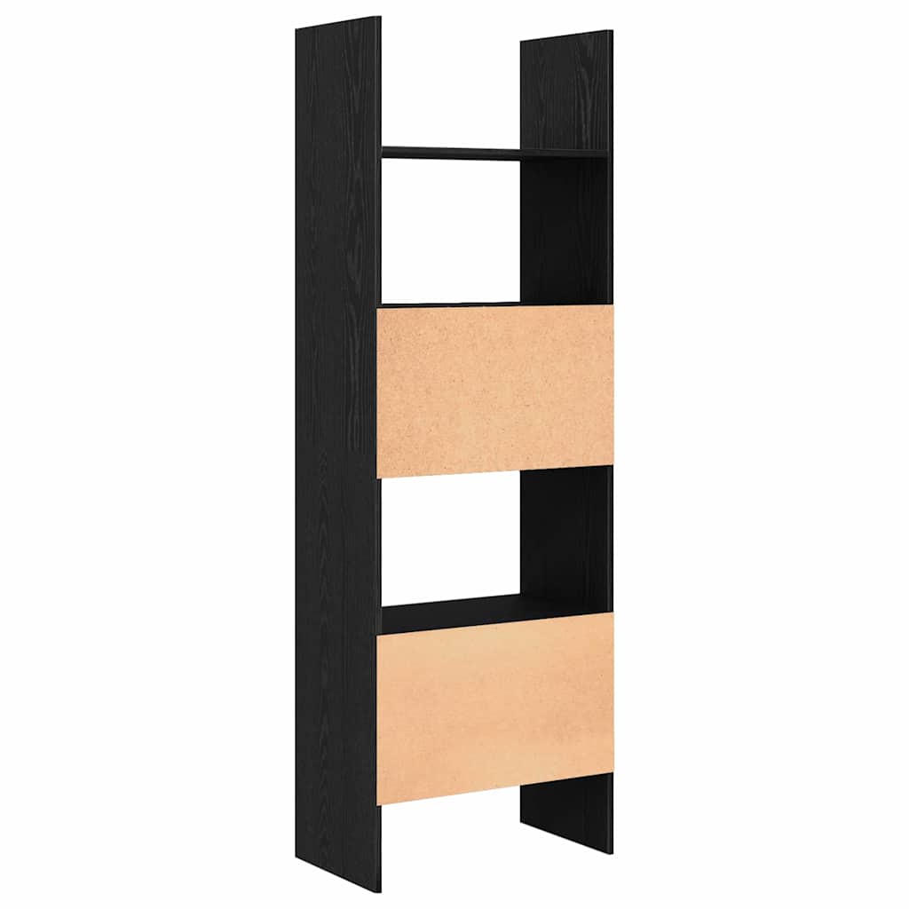 Book Cabinet Black Oak 60 x 35 x 180 cm Engineered Wood