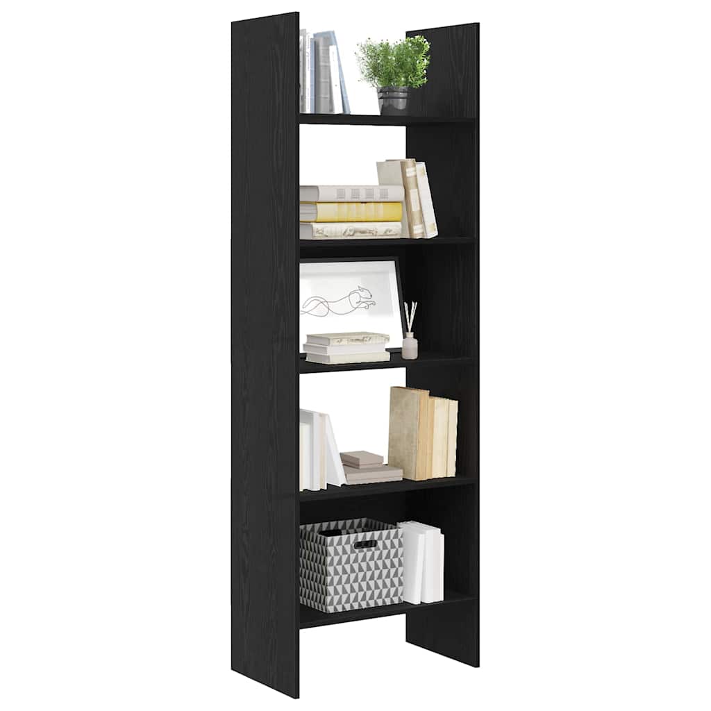 Book Cabinet Black Oak 60 x 35 x 180 cm Engineered Wood