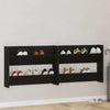 Wall Shoe Cabinet with Shelf Wall-mounted Other with Storage 2 pcs Black oak Engineered wood