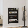 Wall Shoe Cabinet with Shelf Wall-mounted Other with Storage 2 pcs Black oak Engineered wood