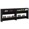 Wall Shoe Cabinet with Shelf Wall-mounted Other with Storage 2 pcs Black oak Engineered wood