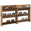 Wall Shoe Cabinet with Shelf Wall-mounted Other with Storage 2 pcs Old wood Engineered wood