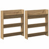Wall Shoe Cabinet with Shelf 2 pcs Artisan oak Engineered wood