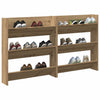 Wall Shoe Cabinet with Shelf 2 pcs Artisan oak Engineered wood