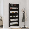Wall Shoe Cabinet with Shelf Wall-mounted Other with Storage 2 pcs Black oak Engineered wood