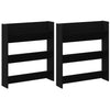 Wall Shoe Cabinet with Shelf Wall-mounted Other with Storage 2 pcs Black oak Engineered wood