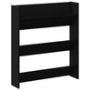 Wall Shoe Cabinet with Shelf Wall-mounted Other with Storage 2 pcs Black oak Engineered wood