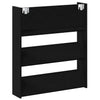Wall Shoe Cabinet with Shelf Wall-mounted Other with Storage 2 pcs Black oak Engineered wood