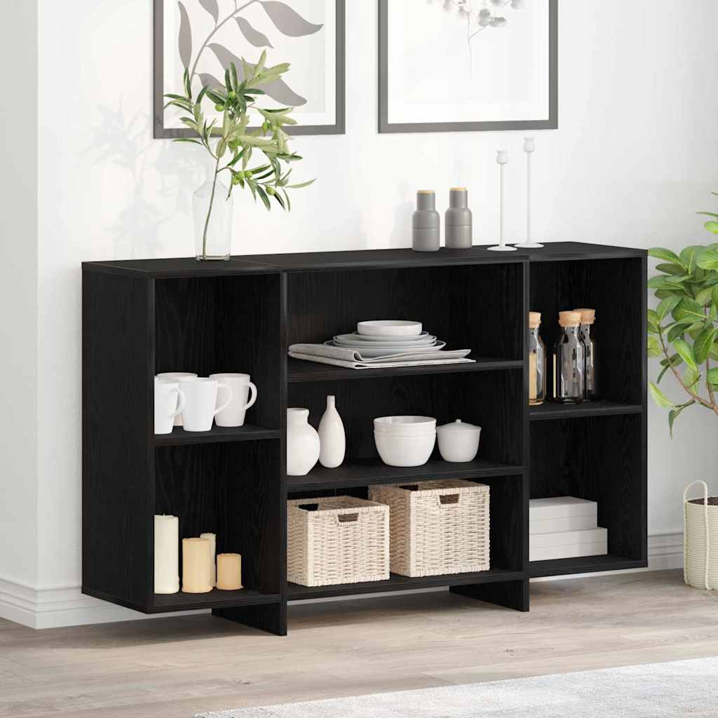 Sideboard Black Oak 120 x 30 x 75 cm Engineered Wood