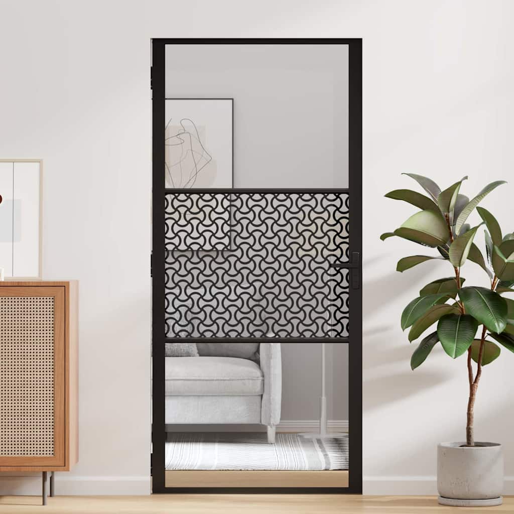 Glass Door Fretwork Black 93 x 3.5 x 201.5 cm Aluminium