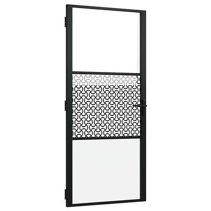 Glass Door Fretwork Black 93 x 3.5 x 201.5 cm Aluminium