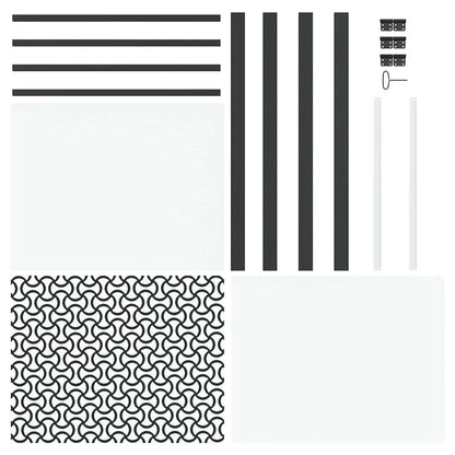 Glass Door Fretwork Black 102.5 x 3.5 x 201.5 cm Aluminium