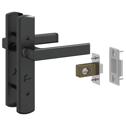 Glass Door Striped Black 76 x 3.5 x 201.5 cm Aluminium