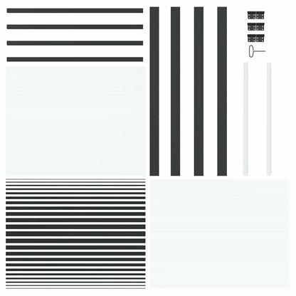 Glass Door Striped Black 93 x 3.5 x 201.5 cm Aluminium