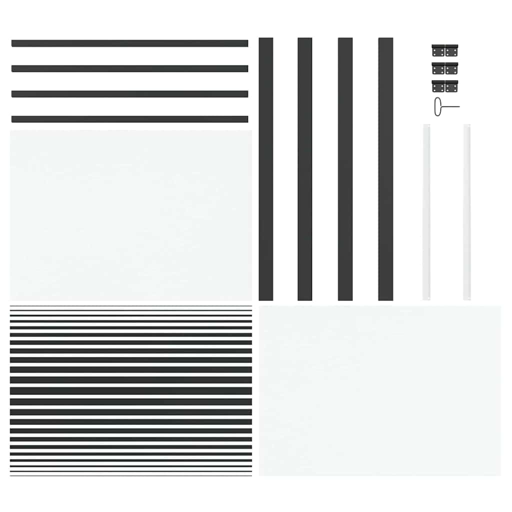 Glass Door Striped Black 102.5 x 3.5 x 201.5 cm Aluminium