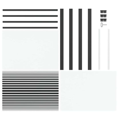 Glass Door Striped Black 102.5 x 3.5 x 201.5 cm Aluminium