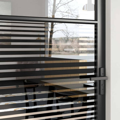 Glass Door Striped Black 102.5 x 3.5 x 201.5 cm Aluminium