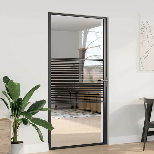 Glass Door 102.5 x 3.5 x 201.5 cm Aluminium Black