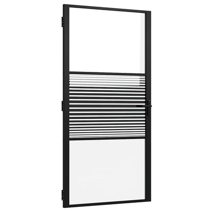 Glass Door Striped Black 102.5 x 3.5 x 201.5 cm Aluminium