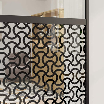 Glass Door Fretwork Black 90 x 2 x 205 cm Aluminium