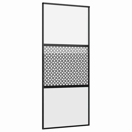 Glass Door 90 x 2 x 205 cm Aluminium Black
