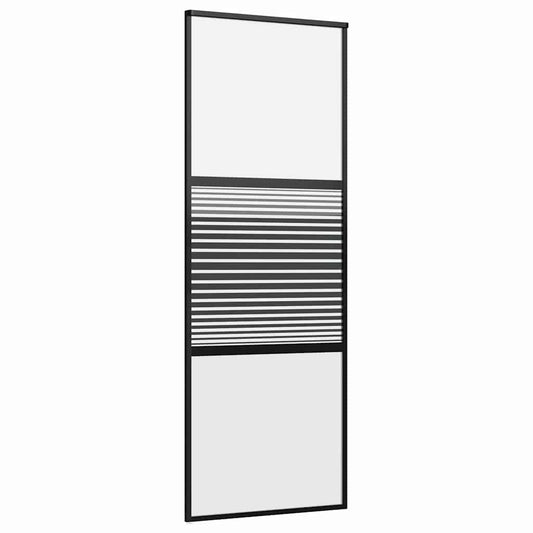 Glass Door 76 x 2 x 205 cm Aluminium Black