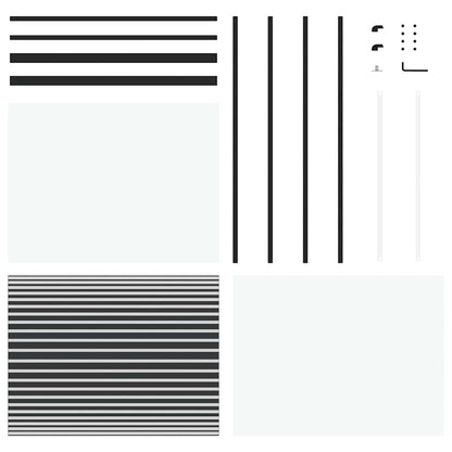 Glass Door Striped Black 90 x 2 x 205 cm Aluminium