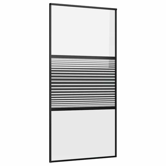 Glass Door 102.5 x 2 x 205 cm Aluminium Black