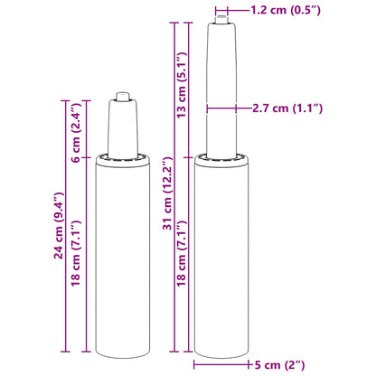 Office Chair Gas Cylinder Black 239-309 mm Iron