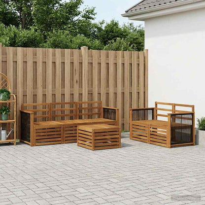Outdoor Sofa Set 6 pcs Natural Solid Acacia Wood