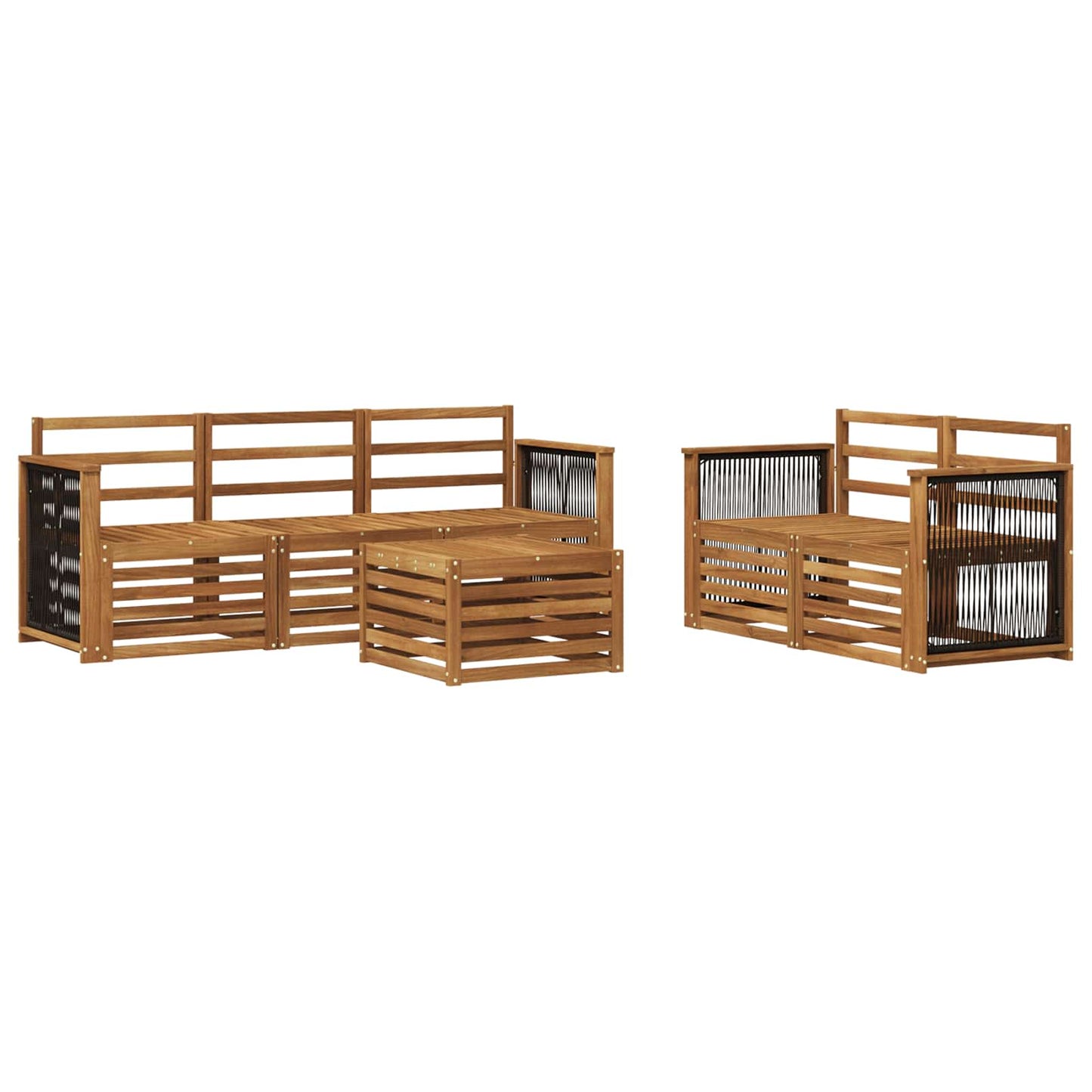 Sofa Sets 6 pcs Solid Acacia Wood