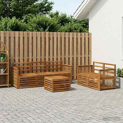 Outdoor Sofa Set 6 pcs Natural Solid Acacia Wood
