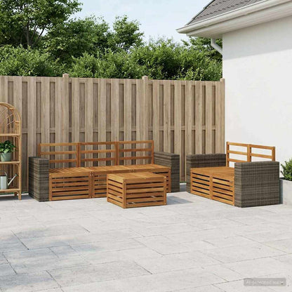 Outdoor Sofa Set 6 pcs Natural Solid Acacia Wood