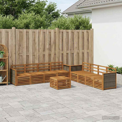 Outdoor Sofa Set 9 pcs Natural