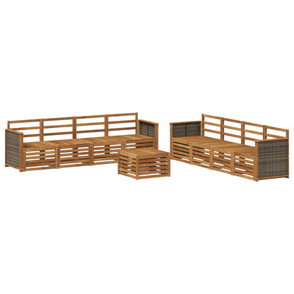 Sofa Sets 9 pcs Solid Acacia Wood