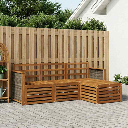 Outdoor Sofa Set 4 pcs Natural
