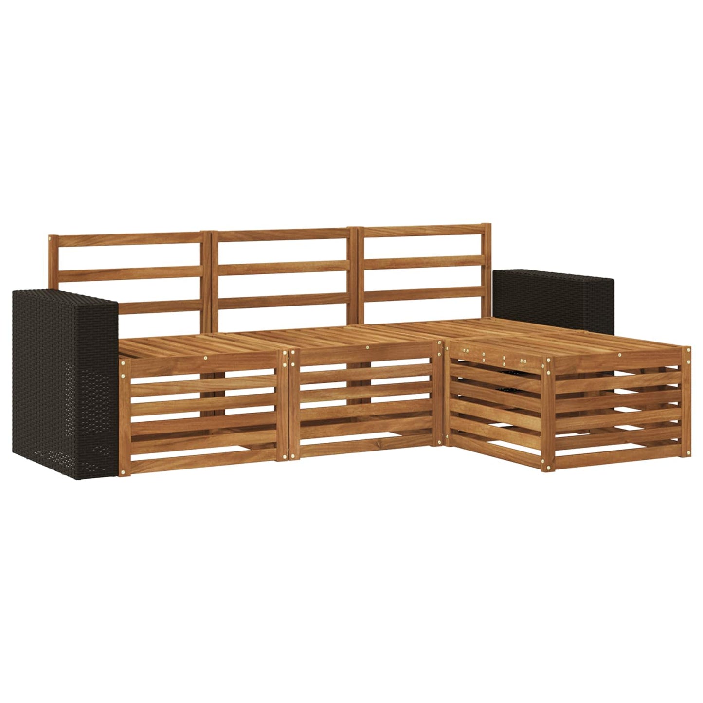 Outdoor Sofa Set 4 pcs Natural