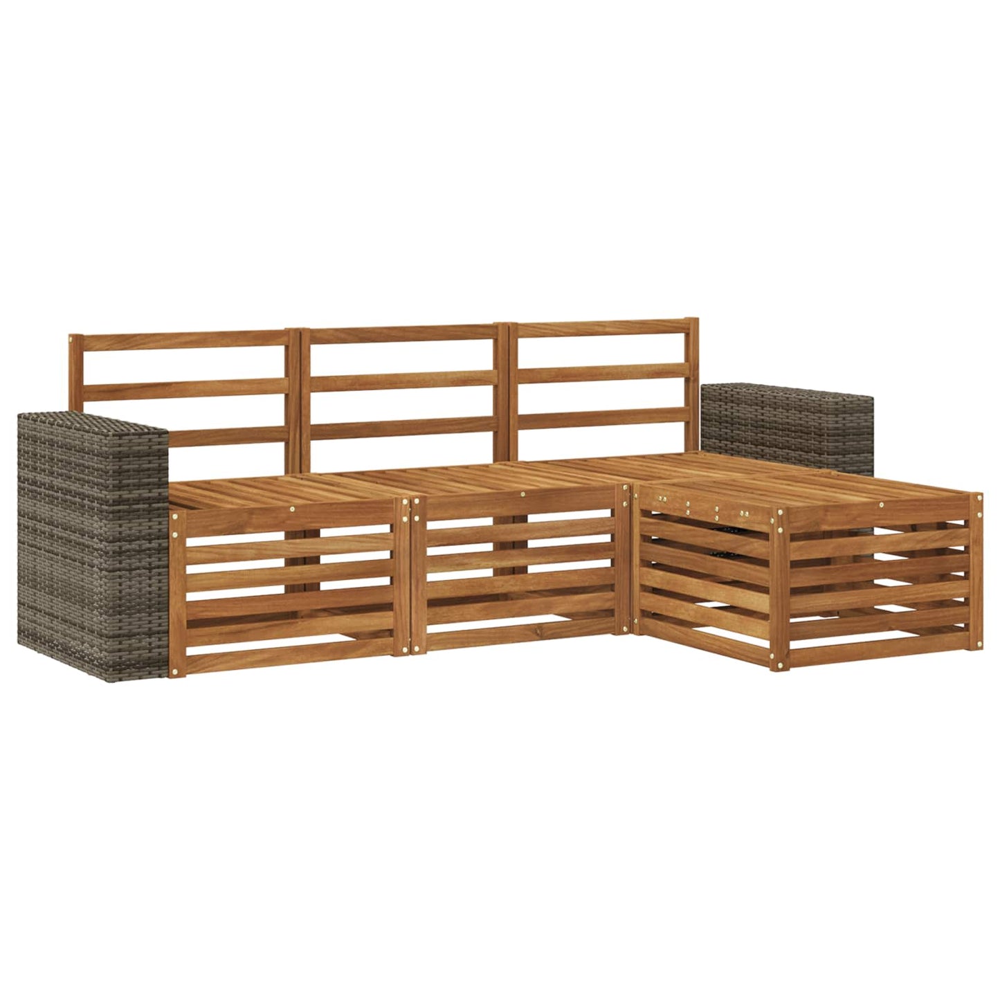Outdoor Sofa Set 4 pcs Natural
