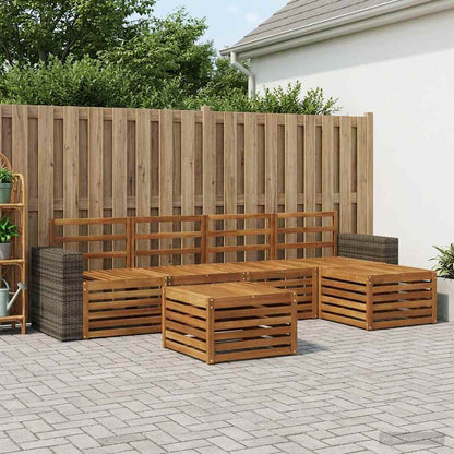 Outdoor Sofa Set 6 pcs Natural