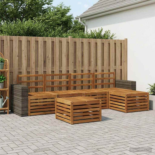 Outdoor Sofa Set 6 pcs Natural