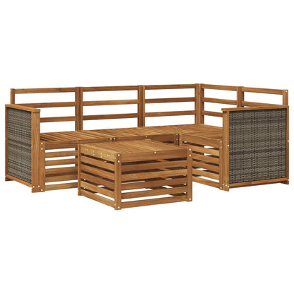 Outdoor Sofa Set 5 pcs Natural 59 x 59 x 37 cm Polyester