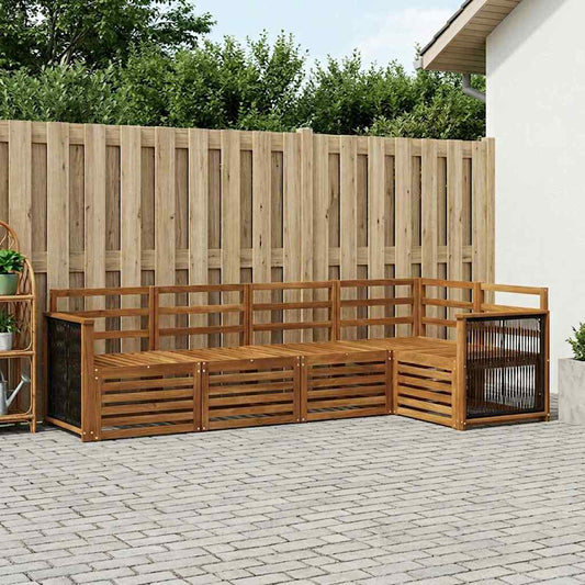 Outdoor Sofa Set 4 pcs Natural Solid Acacia Wood